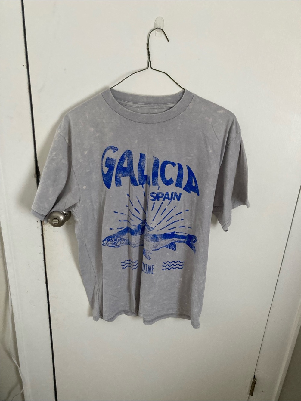 Galicia Spain Graphic Short Sleeve Tee - Gray & Blue